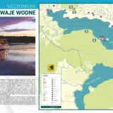Szczecineckie tramwaje wodne na mapie Jeziora Trzesiecko i Jeziora Wilczkowo. Zdjęcia statków i zabytkowego budynku.