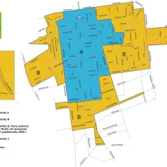 Mapa stref płatnego parkowania w Łodzi. Jak wjechać na parking podziemny Łódź Fabryczna? Sprawdź strefę A (niebieska) i B (żółta).