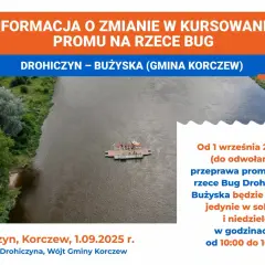 Przystań promowa Drohiczyn – Bużyska na rzece Bug. Prom kursuje w weekendy od 10:00 do 16:00.