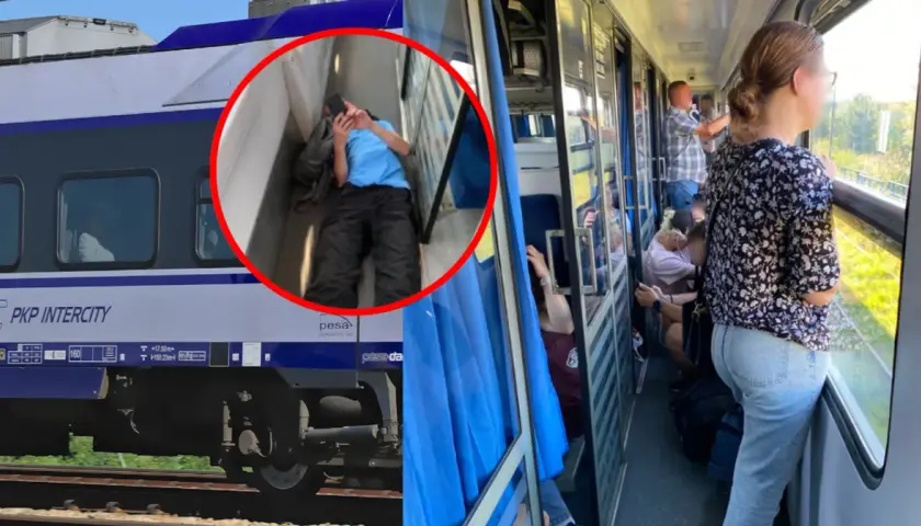 Wagon PKP Intercity pełny ludzi, jeden pasażer leży na podłodze. Zastanawiasz się, dlaczego nie mogę wybrać miejsca w Intercity?