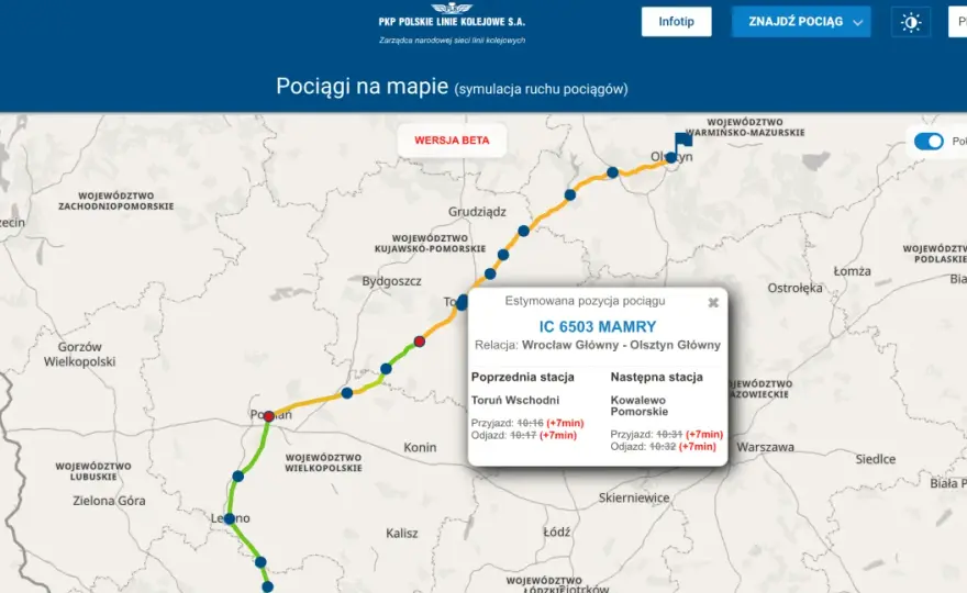 Gdzie jest pociąg Intercity? Sprawdź jego aktualną lokalizację teraz