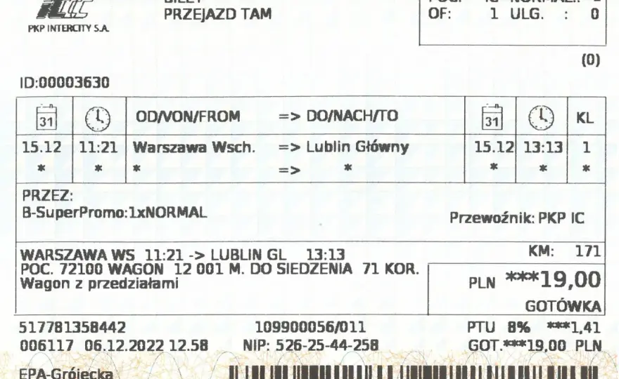 Gdzie jest seria i numer biletu PKP Intercity? Sprawdź!