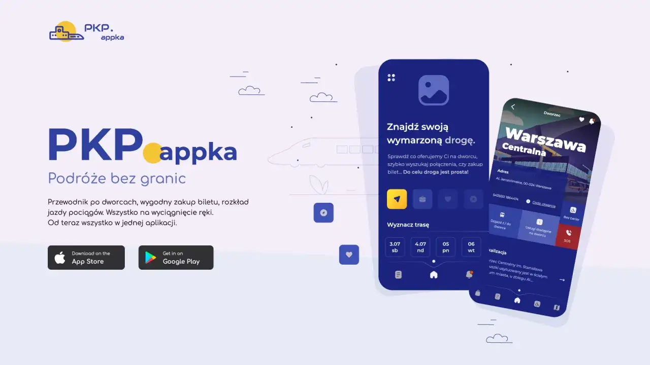 PKP appka: Twój mobilny nawigator podróży. Znajdź dworzec, kup bilet, sprawdź rozkład. Wszystko w jednej aplikacji.