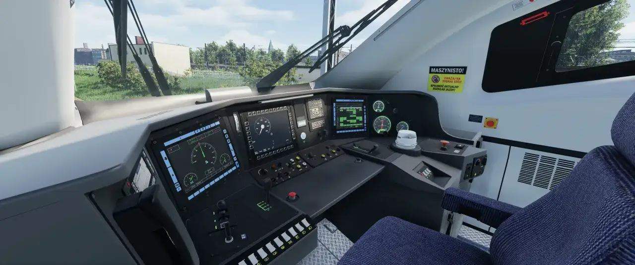 Kabina maszynisty pociągu Pendolino. W Polsce jest ich 20, obsługują trasy z prędkością do 250 km/h.