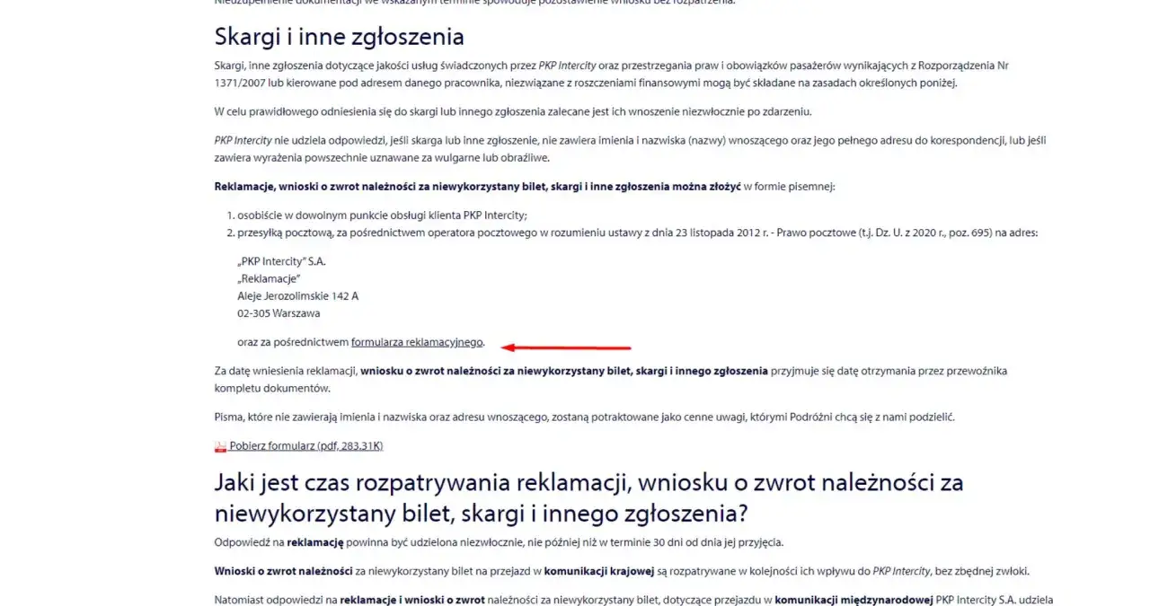 Czy da się zwrócić bilet PKP po odjeździe pociągu? Tak, reklamacje i wnioski o zwrot należności za niewykorzystany bilet można złożyć pisemnie.